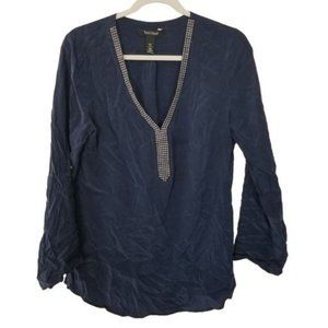 White House Black Market Womens 12 Blue Roll Tab S